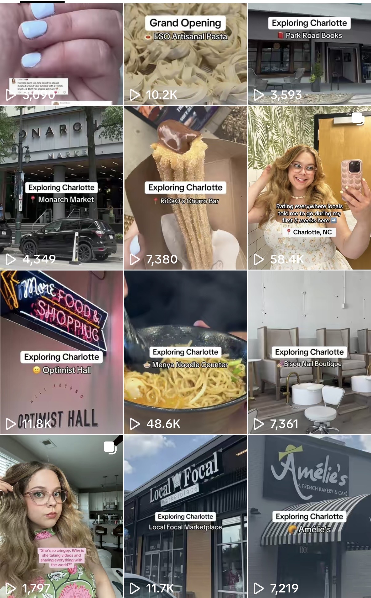 @laylaexploringclt TikTok feed — Charlotte restaurants and shops
