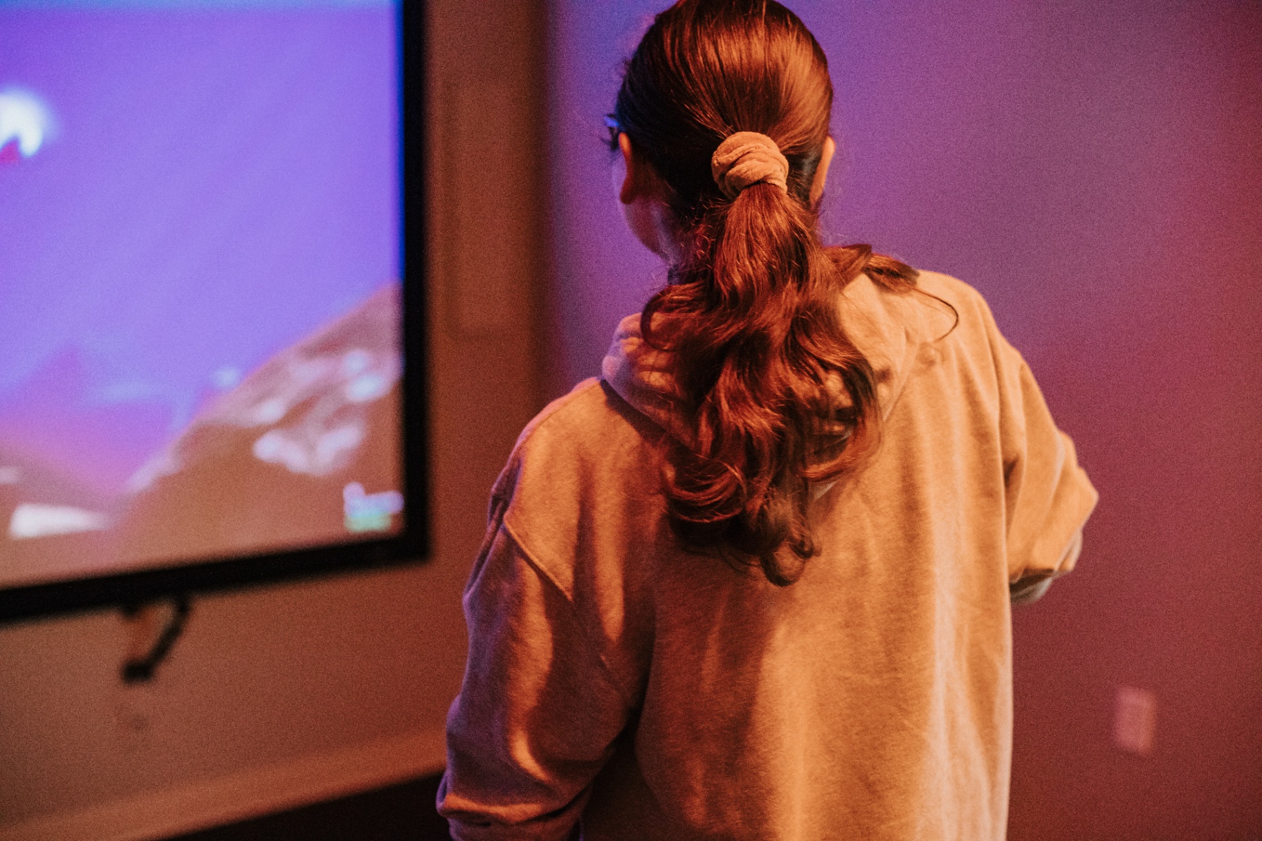 Patient engaging with VR rehabilitation screen