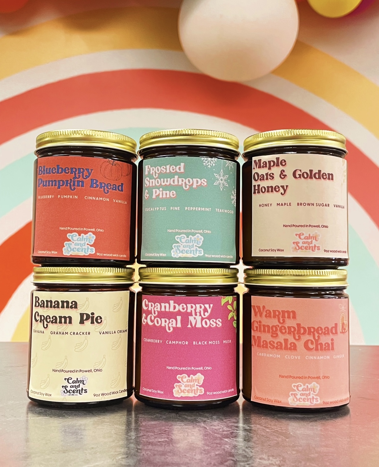 Seasonal candle jar collection