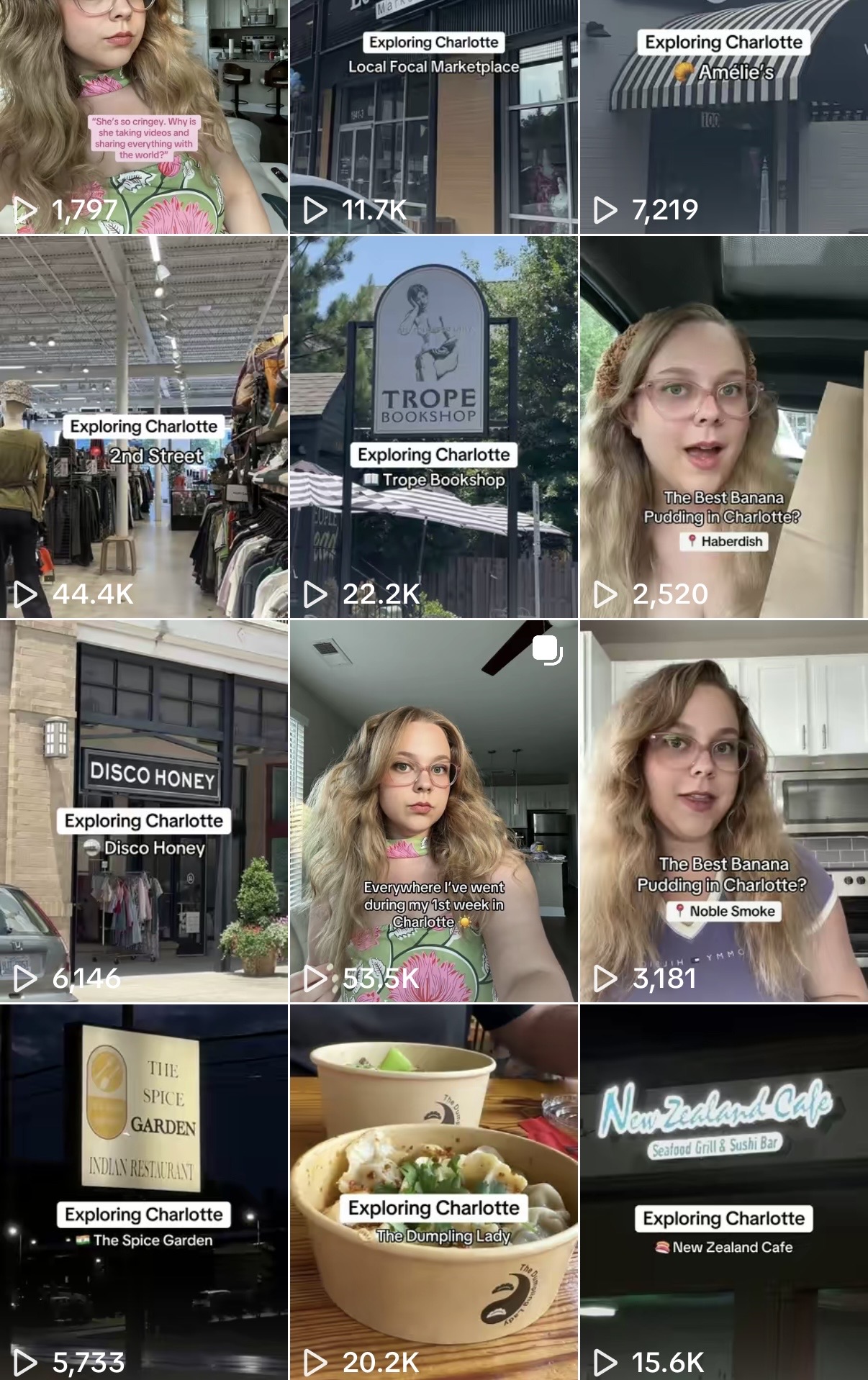 @laylaexploringclt TikTok feed — local Charlotte spots