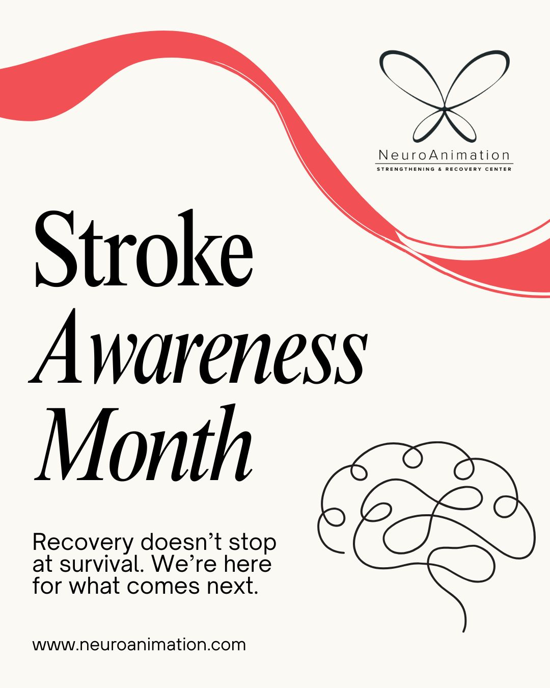 Stroke Awareness Month — NeuroAnimation campaign graphic