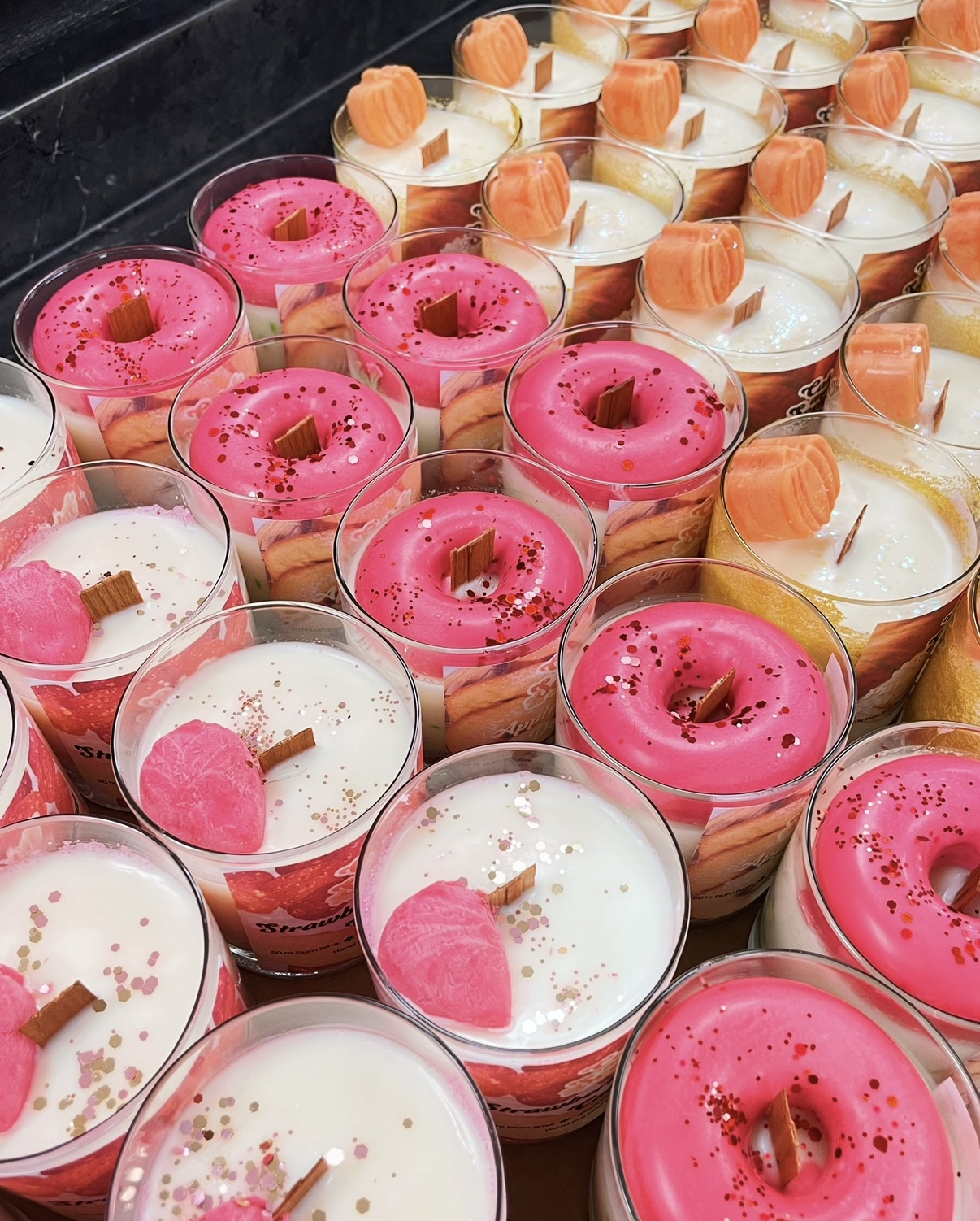 Donut and pumpkin candle collection